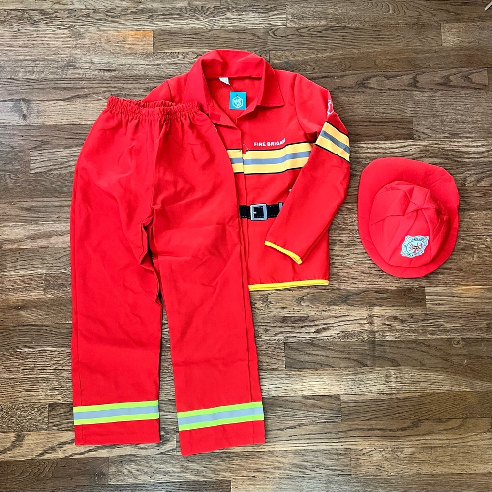 Kids Firefighter Costume Set - Red